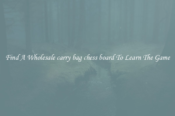 Find A Wholesale carry bag chess board To Learn The Game