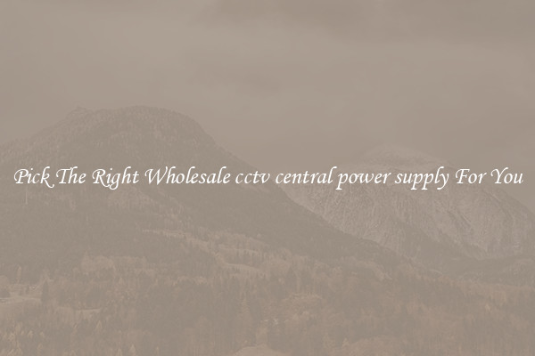 Pick The Right Wholesale cctv central power supply For You