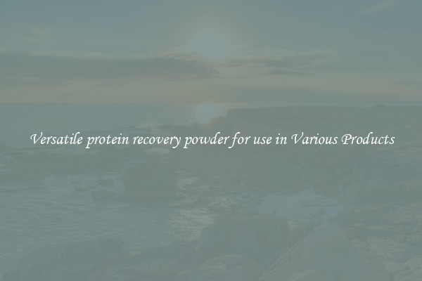 Versatile protein recovery powder for use in Various Products