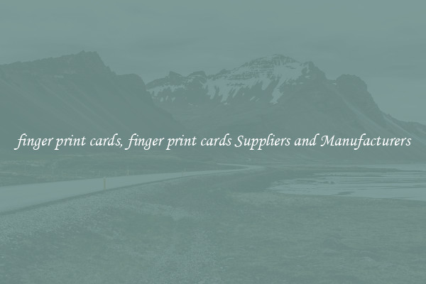 finger print cards, finger print cards Suppliers and Manufacturers