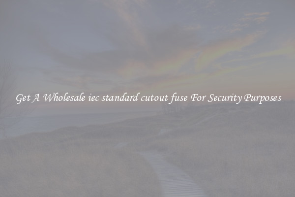 Get A Wholesale iec standard cutout fuse For Security Purposes