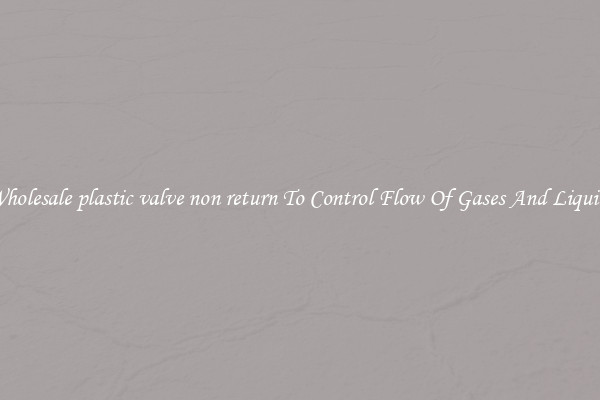 Wholesale plastic valve non return To Control Flow Of Gases And Liquids